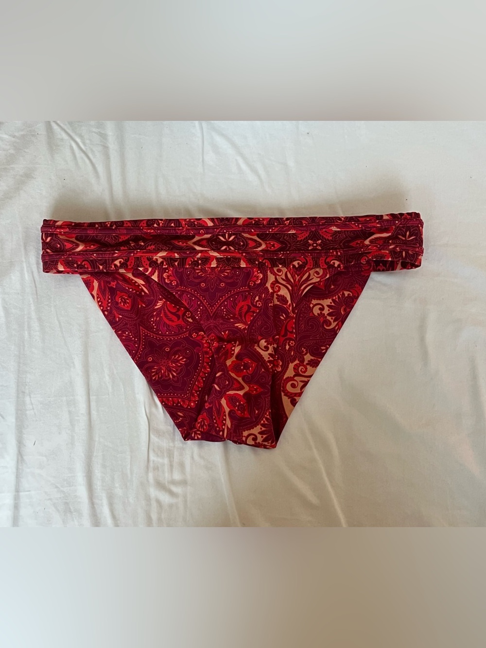 Aussie low waisted Red Paisley Swim Bottoms